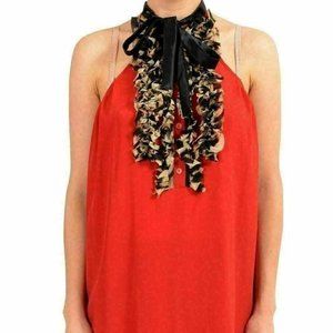 Just Cavalli Women's Red Sleeveless Halter Blouse